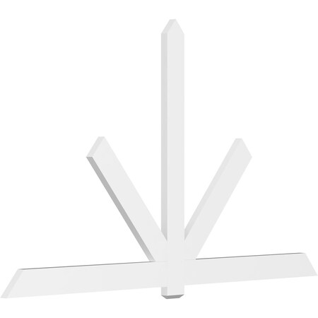 Ekena Millwork Kennewick Architectural Grade PVC Gable Bracket, 108"W x 63"H x 2"D x 6"F, 14/12 Pitch GBP108X63X0206KEN00